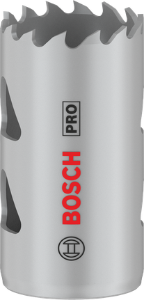 Sierra de corona multimaterial Bosch PRO de 27 mm para cortes versátiles.