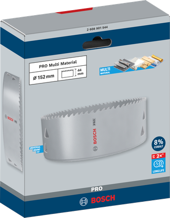 Sierra de corona multimaterial Bosch PRO de 152 mm.