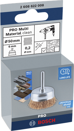 Cepillo de limpieza multiusos Bosch PRO de 50 mm para una limpieza universal.
