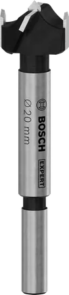 Broca Bosch EXPERT de 20 mm para cortar bisagras de madera laminada.