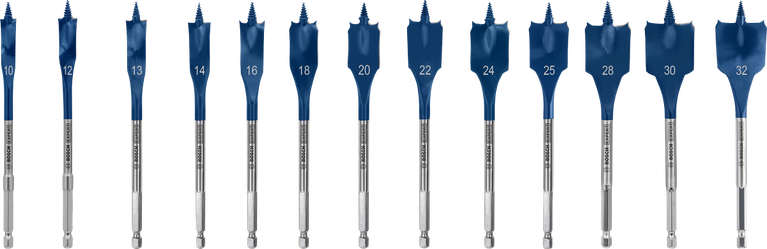 Juego de brocas de pala de corte rápido Bosch EXPERT Self Cut, 13 piezas.