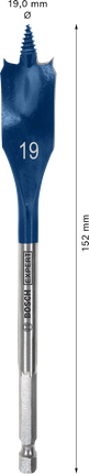 Broca de pala autocortante Bosch EXPERT de 19 mm.