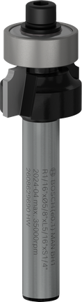 Fresa para router Bosch PRO de redondeo R, vástago de 1/16 de pulgada, 1/4 de pulgada.