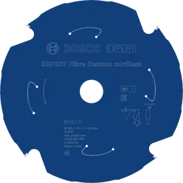 Hoja de sierra circular inalámbrica Bosch EXPERT para fibrocemento, 160 mm, 4 dientes.