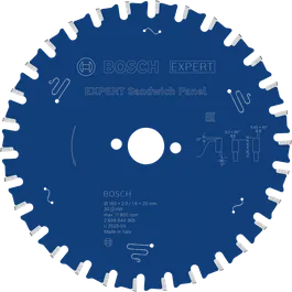Hoja de sierra circular para paneles sándwich Bosch EXPERT, 160 mm.