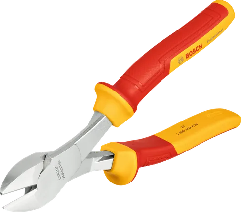 Alicates de corte diagonal de alto apalancamiento Bosch VDE de 200 mm.
