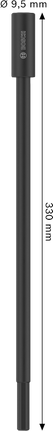 Barra de extensión Bosch para mandril estándar, 9,5 x 330 mm.