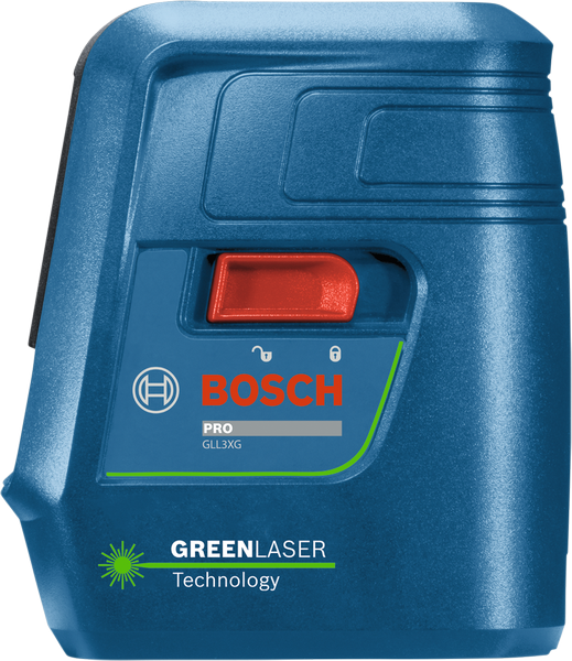 Herramienta de nivelación láser Bosch GLL3XG con láser verde.