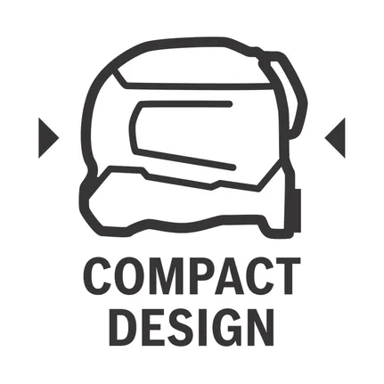 Cinta métrica de diseño compacto.