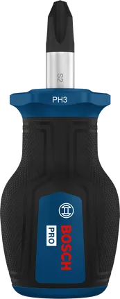 Destornillador Bosch PRO Stubby PH3 x 25 mm con mango ergonómico.