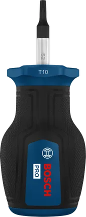 Destornillador Bosch PRO Stubby TX10 con mango ergonómico.