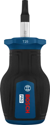 Destornillador Bosch PRO Stubby TX25 con mango ergonómico.