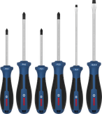 Juego de destornilladores Bosch PH/PZ/SL, varillas de cromo vanadio.