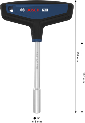 Destornillador Bosch PRO con mango en T y vástago de 157 mm.