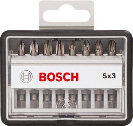 Juego de 8 puntas de destornillador Bosch Robust Line Sx3.