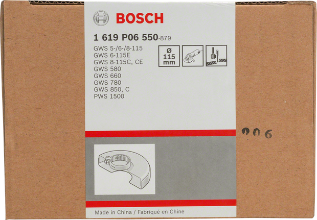 Protector de batería Bosch de 115 mm con tapa.
