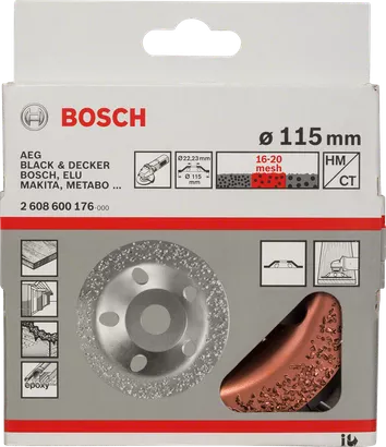 Cabezal de rectificado de carburo de tungsteno Bosch de 115 mm.