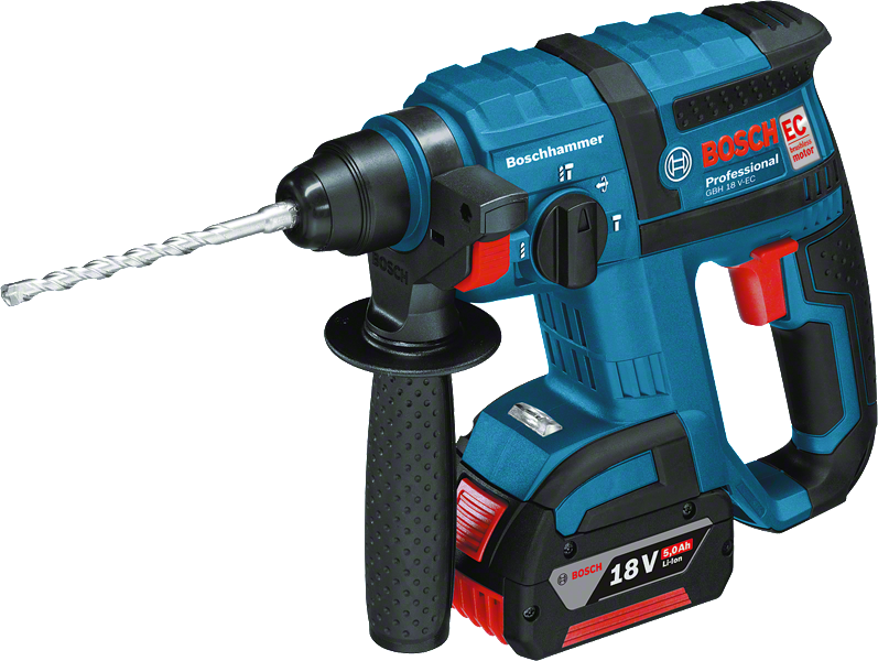 Taladro percutor rotativo inalámbrico Bosch GBH 18.0 V-EC.