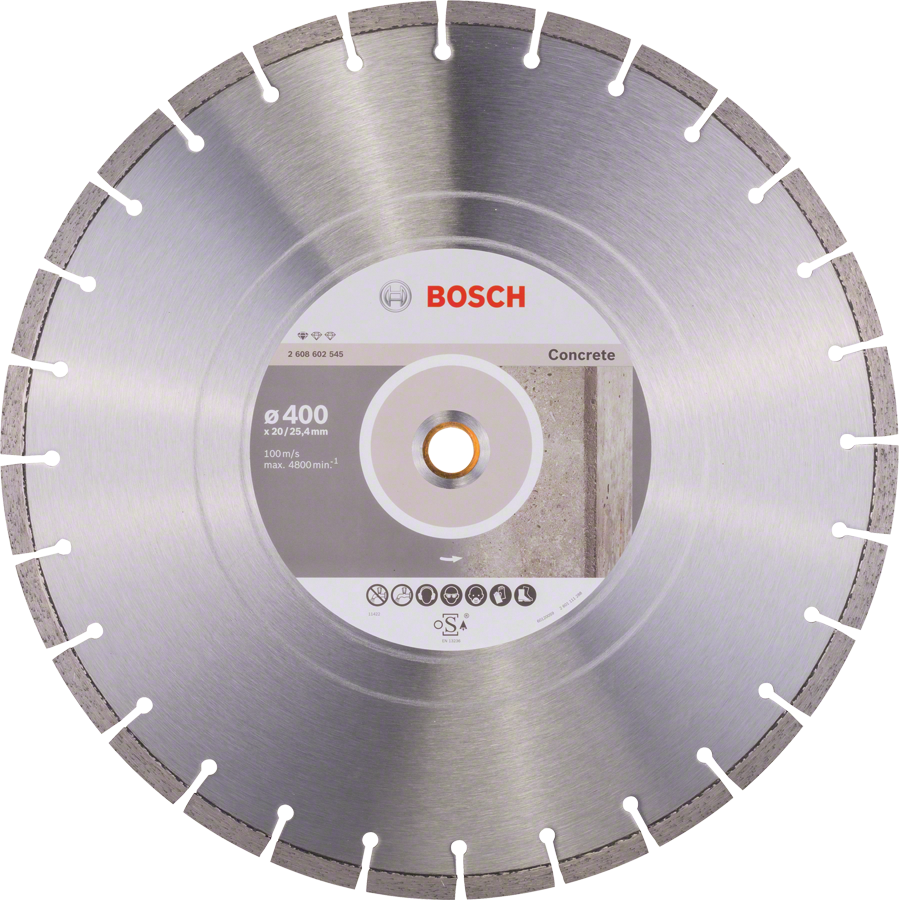 Disco de corte de diamante Bosch Standard para hormigón de 400 mm.