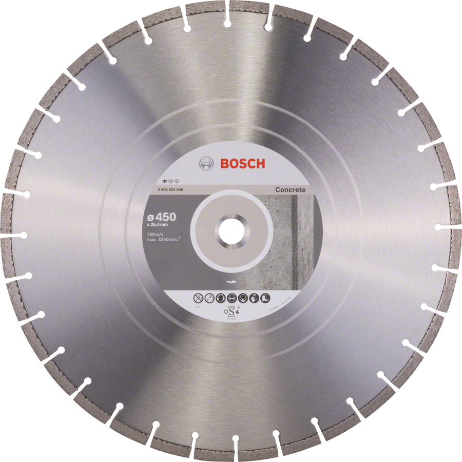 Disco de corte de diamante Bosch Standard para hormigón de 450 mm.