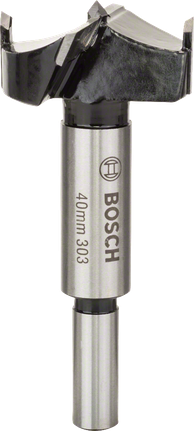 Broca de corte para bisagras con punta TC de Bosch de 40 mm de diámetro.