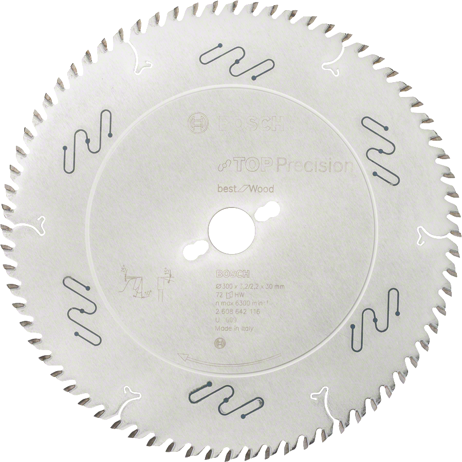 Hoja de sierra circular Bosch Top Precision Best for Wood de 300 mm.