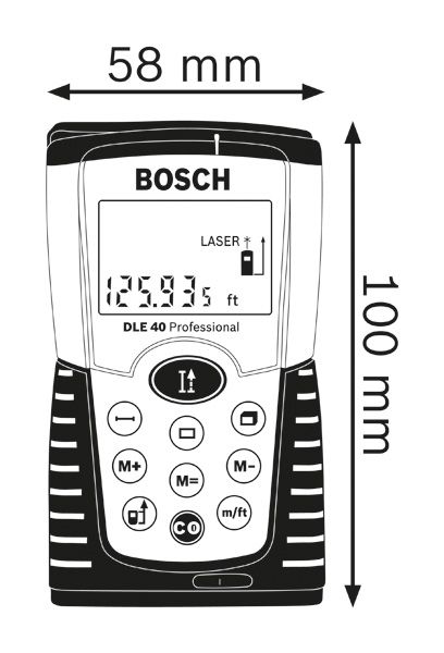 Dimensiones de medición láser.