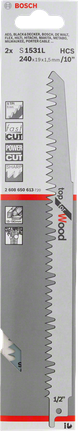 Hoja de sierra alternativa Bosch S 1531L para madera.