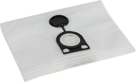 Bolsa de filtro de vellón Bosch con tapa de cierre seguro.