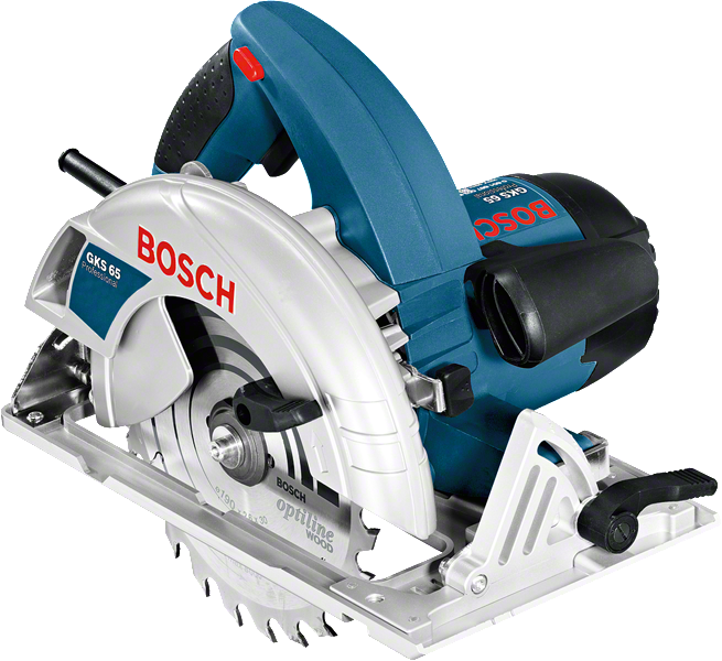 Sierra circular de mano Bosch GKS 65 para cortar madera.