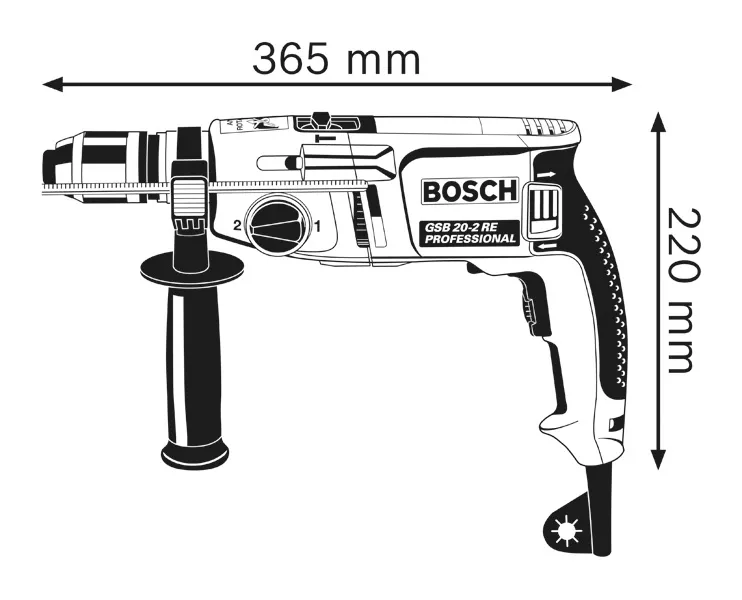 Taladro Percutor Bosch Gsb 20-2 Re 800w 13 Mm + Maletin - $ 19.549