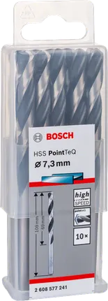 Brocas Bosch HSS PointTeQ de 7,3 mm.