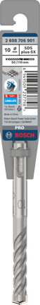 Broca para taladro percutor Bosch SDS plus-5X 10×50×110 mm.