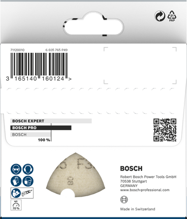 Hoja de lija Bosch PRO F355 93 mm G120 5 uds.