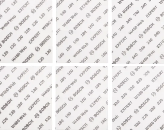 Hojas de lija Bosch EXPERT W480, juego de granos surtidos.