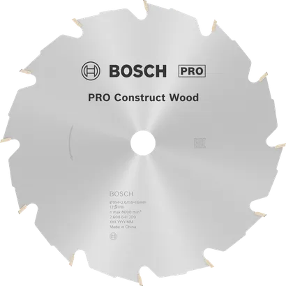 Hoja de sierra circular Bosch PRO Construct Wood 184 mm.