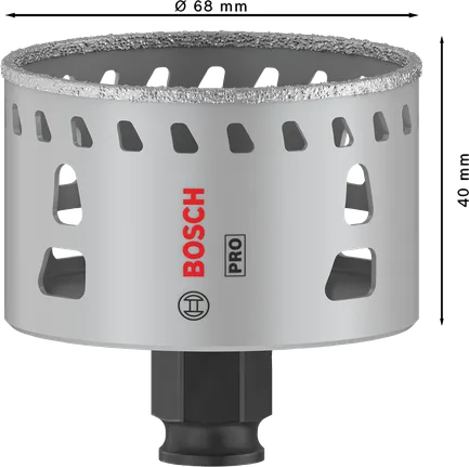 Sierra de corona Bosch PRO Tile PC Plus de 68 mm para cortar azulejos.