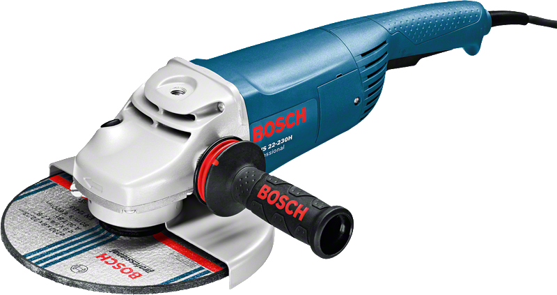 Amoladora angular Bosch GWS 22-230 con disco de 230 mm.