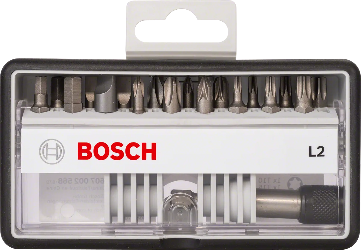 Bosch 18+1-piece Robust Line bit set.