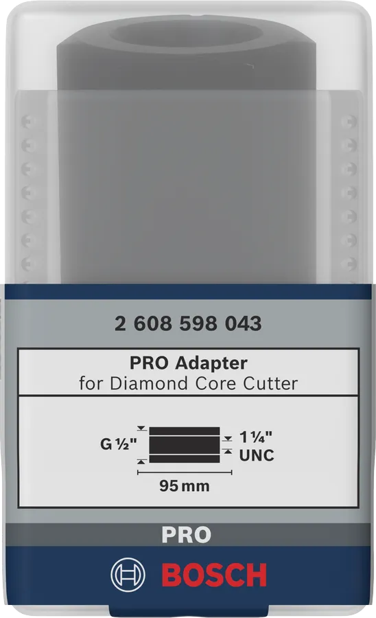 Bosch adapter for diamond core cutter G 1/2 to 1 1/4 UNC.