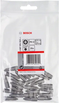 Bosch PH2 25mm screwdriver bits 25x.