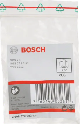 Bosch 3/8″ collet with locking nut.
