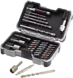 Extra Hard Concrete Drill and Screwdriver Bit Sets, 35-Piece