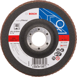 Bosch flap disc X551 for metal, 125 mm diameter, grit 80.
