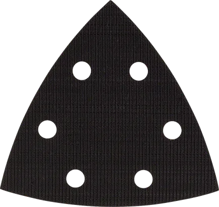 Bosch sanding plate with six dust extraction holes.