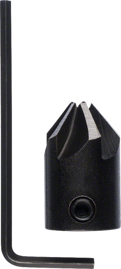 Bosch arbor-mounted countersink for brad point drill bits.