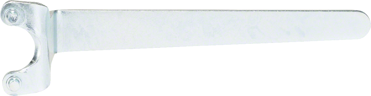 Bosch two-hole spanner bent at right angles.