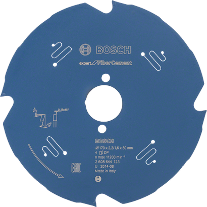 Bosch Circular saw blade Expert for Fibre Cement, 4 TCG teeth.