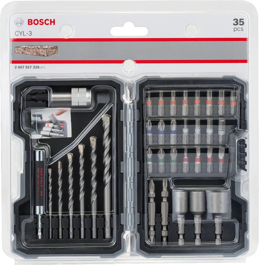 Extra Hard Concrete Drill and Screwdriver Bit Set, 35Piece Bosch