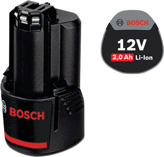 Bosch 12V 2.0Ah lithium-ion battery.